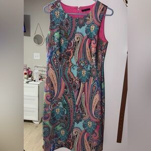 Tommy Hilfiger Pink and Multicolor Paisley Dress